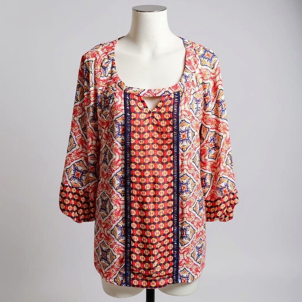 Figueroa & Flower‎ Women's Mixed Print Blouse Size XL